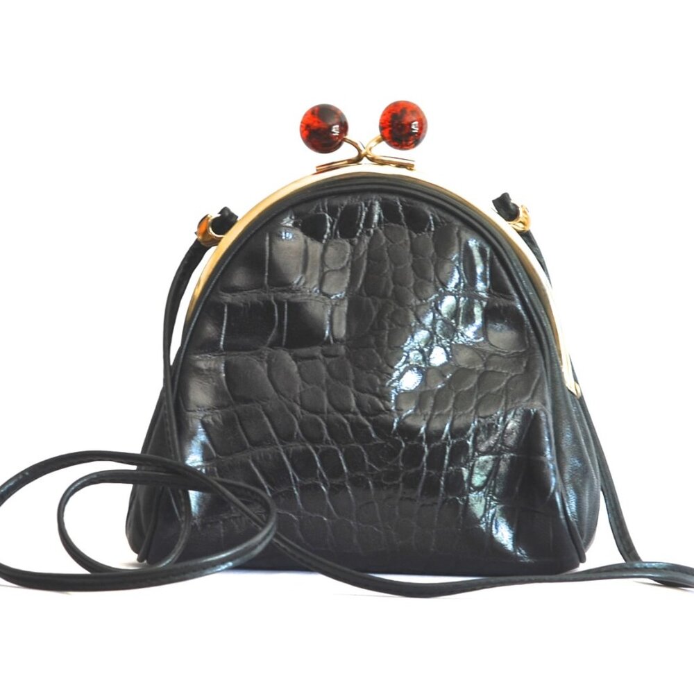Eaton's 1930's - 1940's Leather Bag With Bakelite Clasp - Italy
